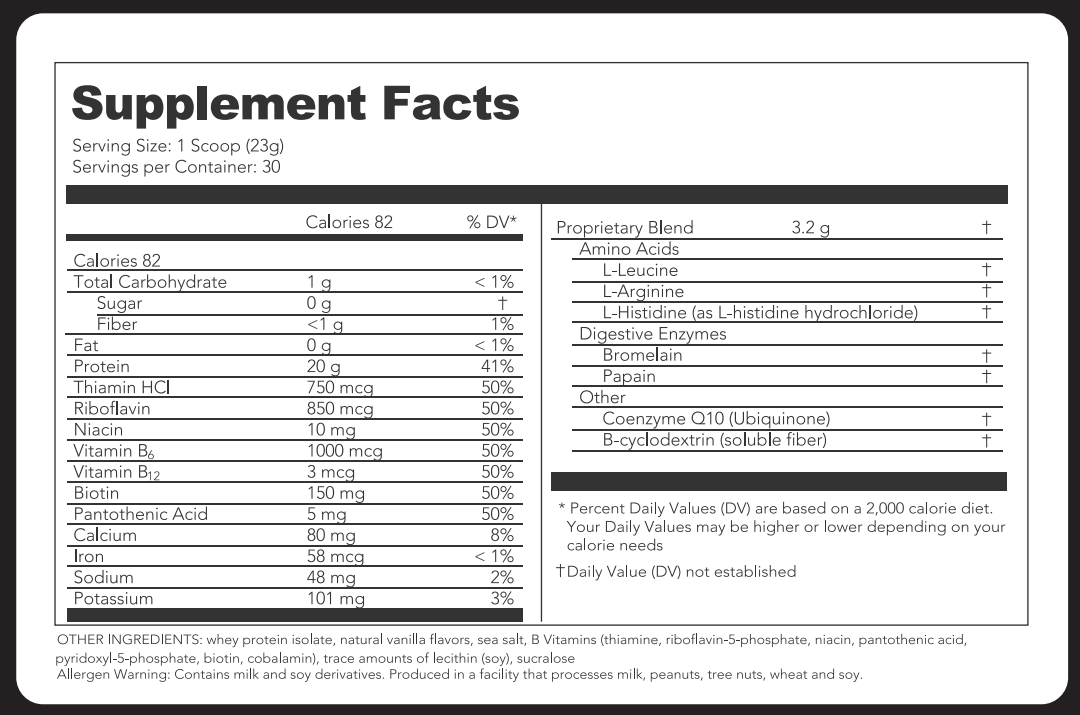 4oz PROTEIN SHOT - PURE VANILLA - REDUCED CARB