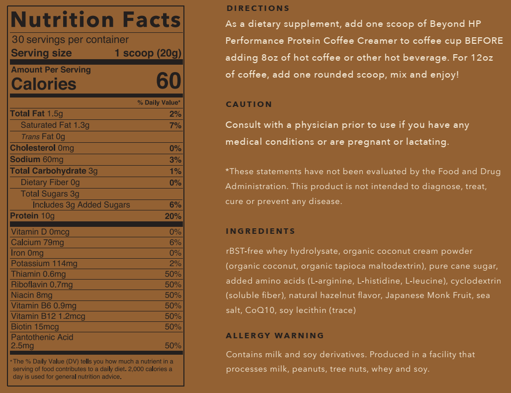 Hazelnut - Protein Coffee Creamer - Gladly